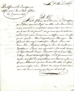 Ms Masson 20-f411 : Rapport des agents français à Londres : déchiffrement de l’avertissement chiffré inséré dans le journal L’Anti-Gallican du 5 janvier 1817 (Ms Masson 20, f° 411)